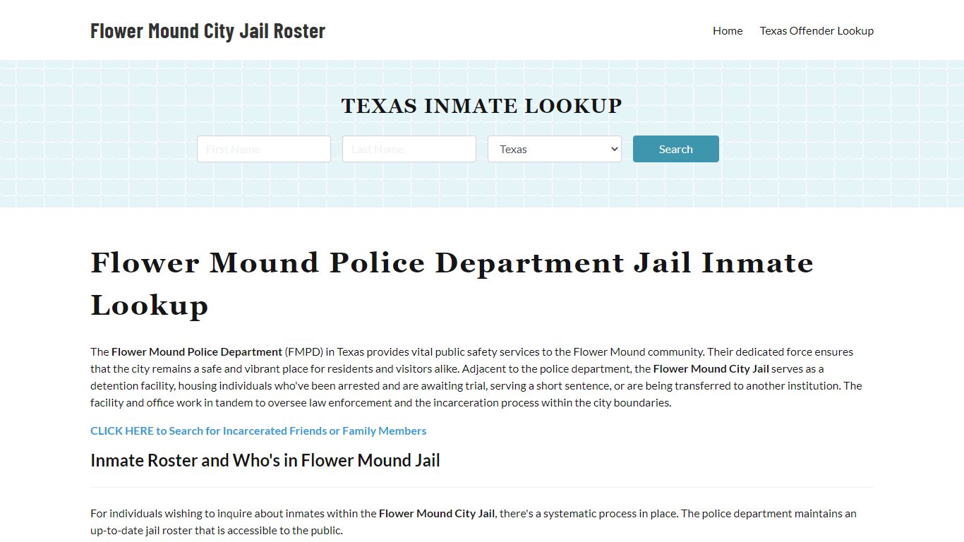 Flower Mound Police Department & City Jail, TX Inmate Roster, Arrests ...